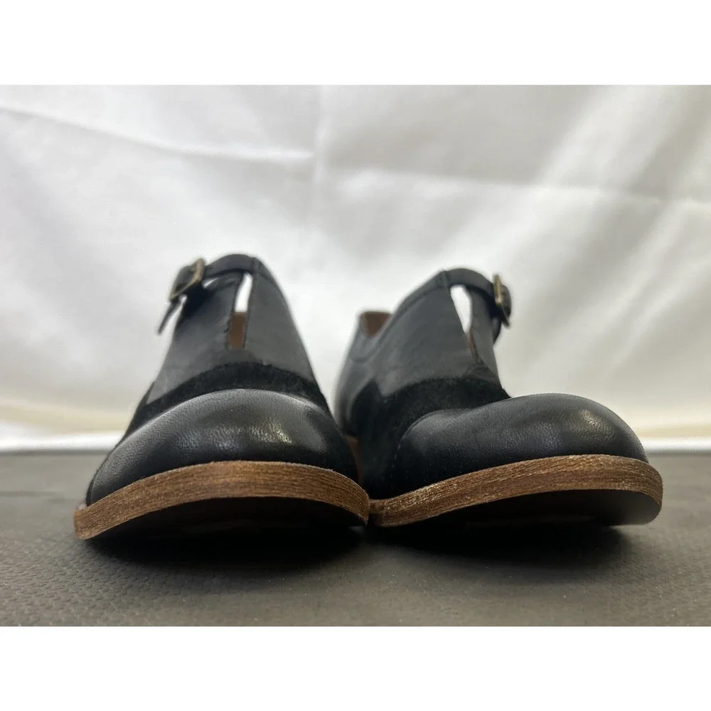Kork-Ease Niseda Oxford Shoes 6.5 Black Suede Leather Buckle Loafers Bnfts Chrty